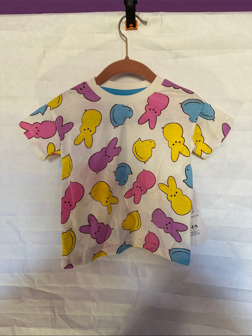 Peeps Baby Girls Pink Graphic Tee Size 12 Months 12M Short Sleeve Marshmallow